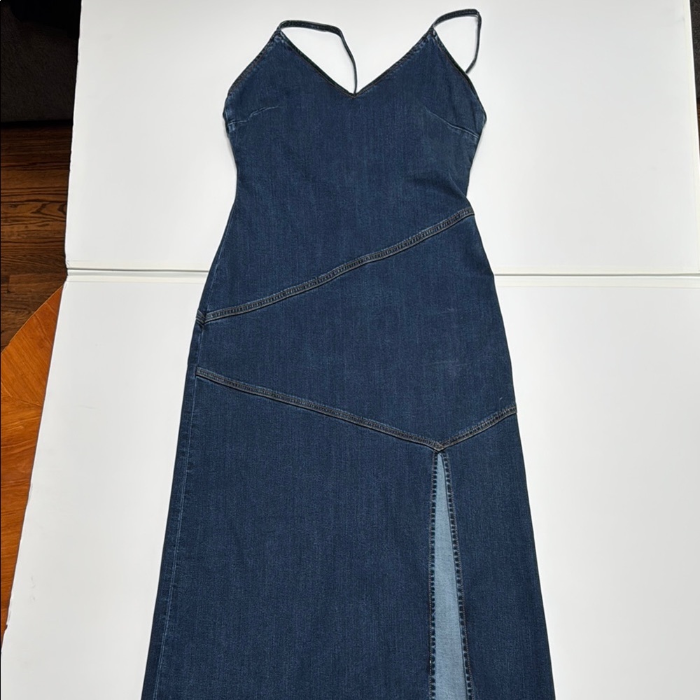 Reformation Jeans Denim Blue Midi Dress - Picture 9 of 10